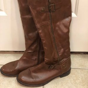 Brown flat riding boots